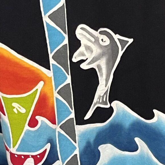 Carried Away Sz L Pencil Skirt Stretch Tropical Print Vacation Cruise Island - Picture 9 of 12